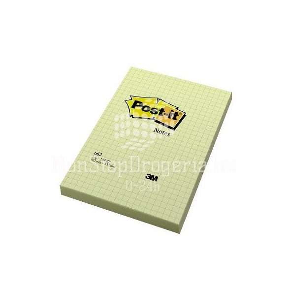 Post-it 662 102×152mm 100 lap négyzethálós kanári sárga