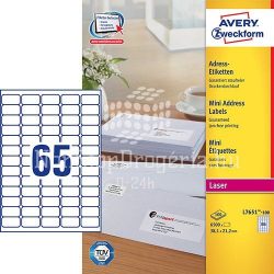   Etikett címke speciális  L7651-100 mini QuickPEEL 38,1x21,2mm Avery