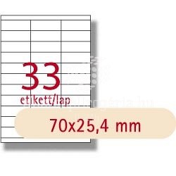 Etikett A1270 25,4x70mm 100ív LCA3132 Apli