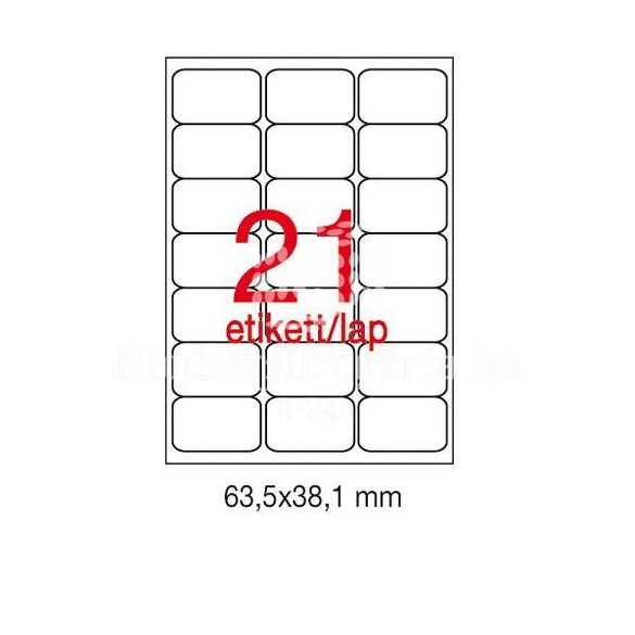 Etikett A2414 63,5x38,1mm 100ív kerekített sarkú A