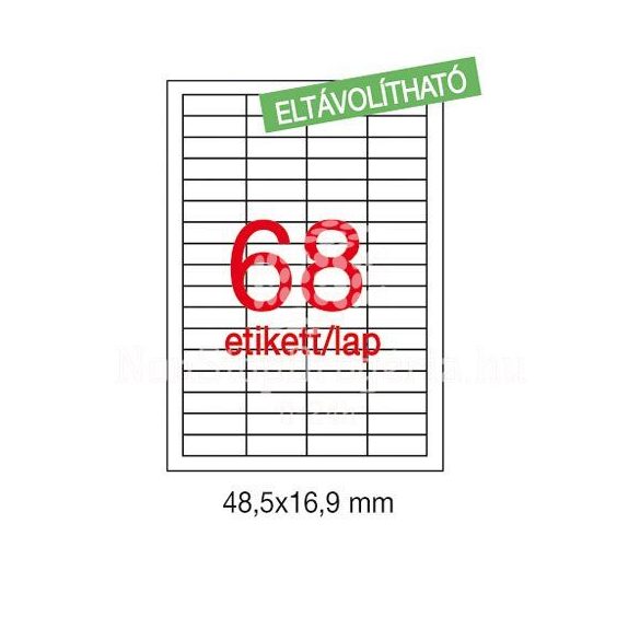 Etikett LCA03053 48,5 x 16,9 mm eltávolítható 6800db/csom Apli