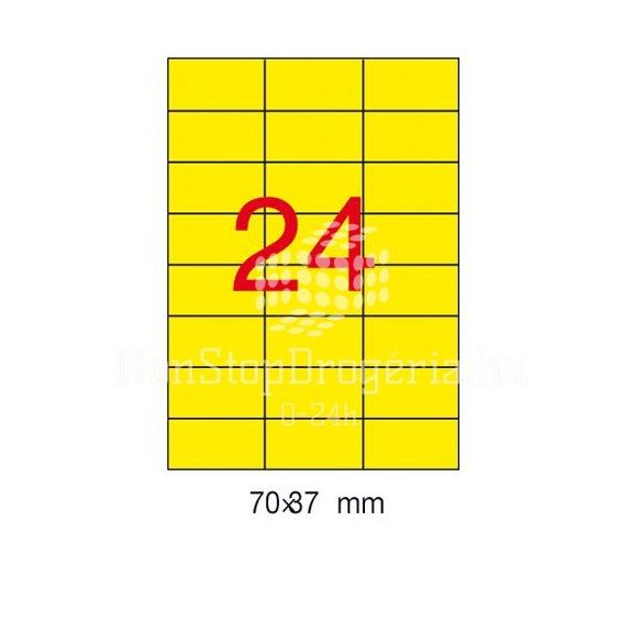Etikett 210x297mm 20 ív Apli sárga