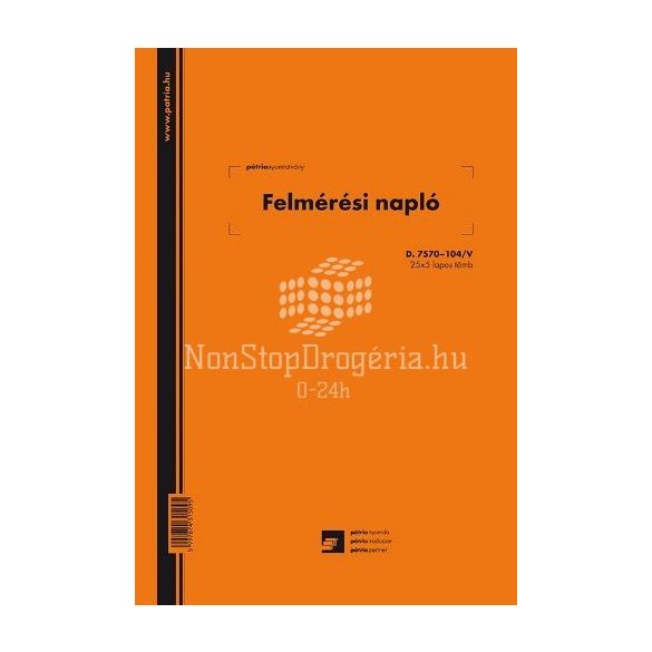 Felmérési napló 25x5 lapos tömb A/4 álló D.7570-104/V