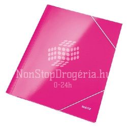 Iratgyűjtő gumis A/4 lakkfényű Leitz rózsaszín