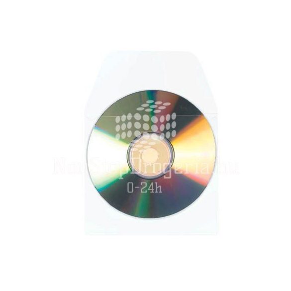 CD/DVD tároló tok ráhajtható lezáró-füllel 3L 127×127mm 10db/csom