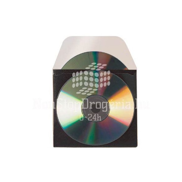 CD/DVD tároló tok középelválasztóval és ráhajtható lezáró-füllel 3L 127×127mm 10db/csom