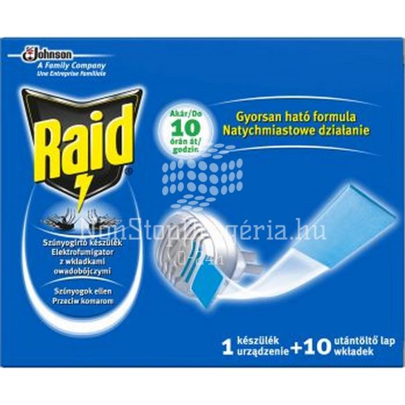 Raid® Elektromos szúnyogirtó készülék és szúnyogirtó utántöltő lap