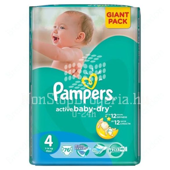PAMPERS ACTIVE BABY DRY PELENKA MAXI 7-14KG 76DB