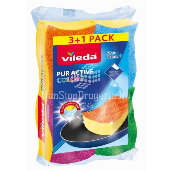 VILEDA Color Pur Active mosogatószivacs 3+1 db