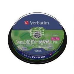 CD-RW Verbatim 700MB 8x-10x újraírható 10db/henger
