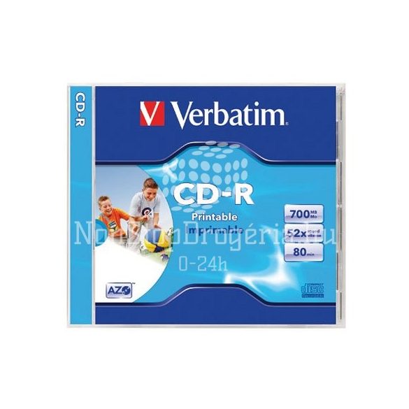 CD-R Verbatim 700MB 52x nyomtatható AZO 43325