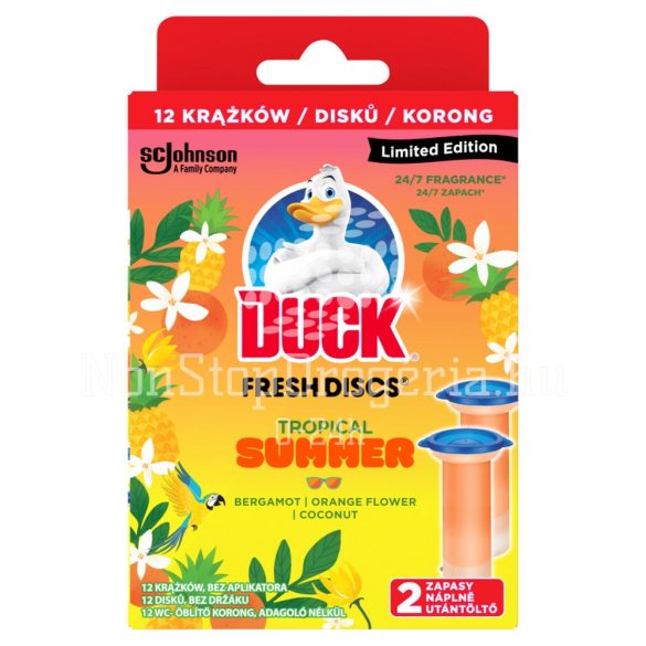 Duck® Fresh Discs zselés WC-öblítő korong utántöltő 2x36 ml Tropical Summer