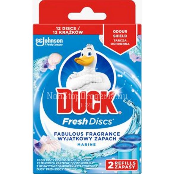 Duck® Fresh Discs zselés WC-öblítő korong utántöltő 2x36ml Marine