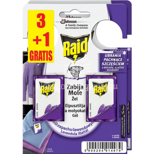 Raid® molyriasztó zselé levendula illattal 4 x 2 x 3 g