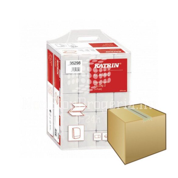 Kéztörlő Katrin Classic Z hajtogatott 200lap 2rétegű recycled fehér 20DB-os KARTON ÁR