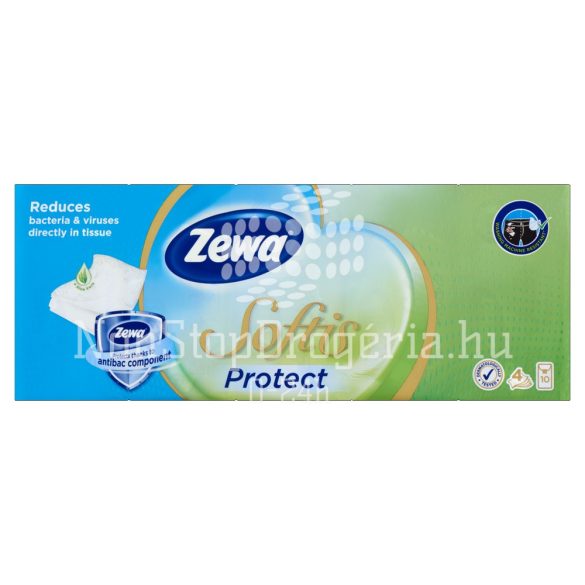 Zewa Softis papírzsebkendő 4 rétegű 10x9 db Protect