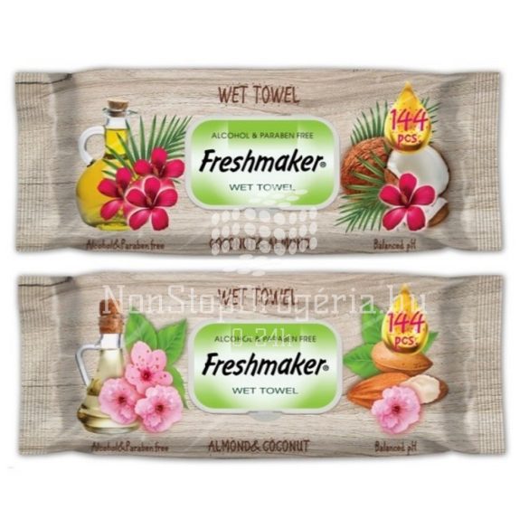 Freshmaker Extra Jumbo Coconut törlőkendő 144 lapos kupakos