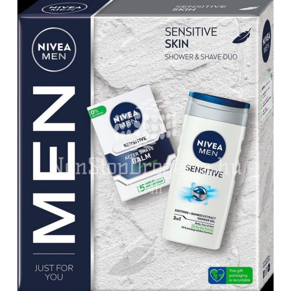 NIVEA MEN Sensitive Skin ajándékcsomag (after shave balzsam&tusfürdő)